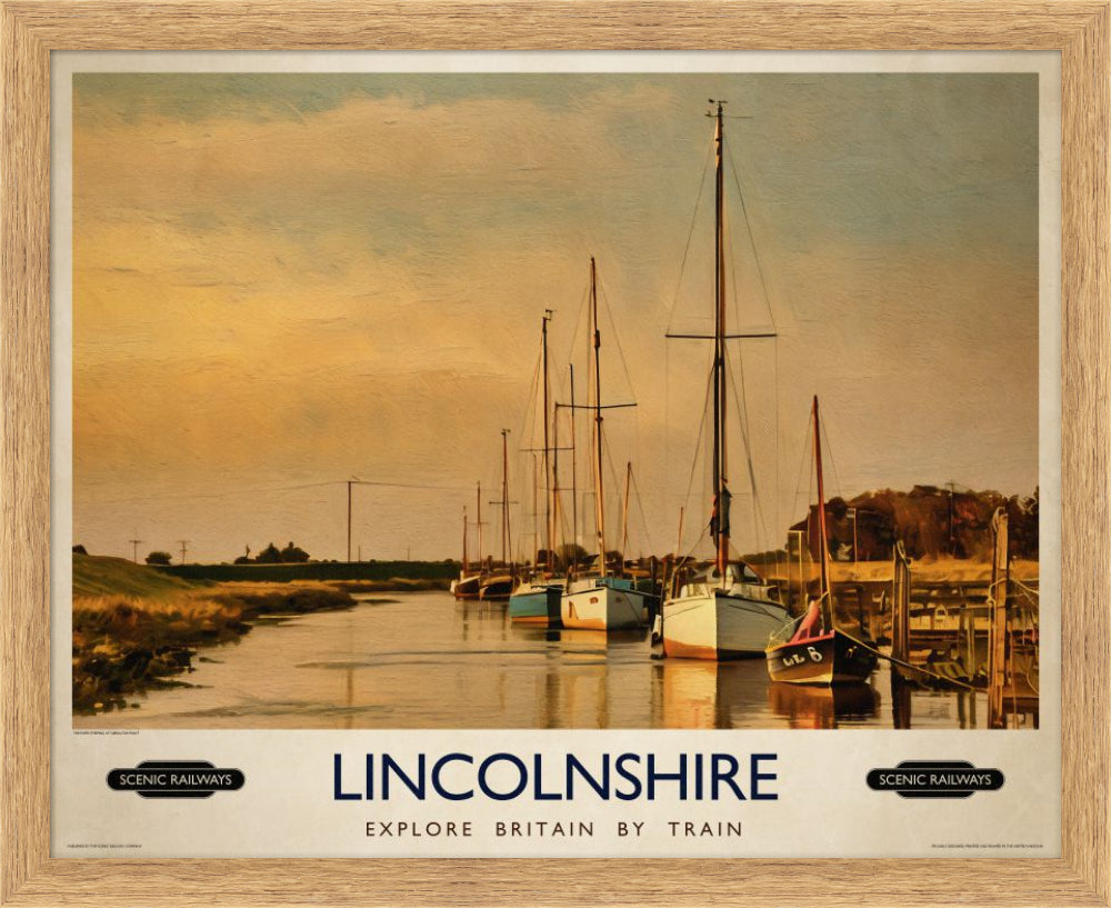 Vintage travel poster- Lincolnshire - Scenic Railways