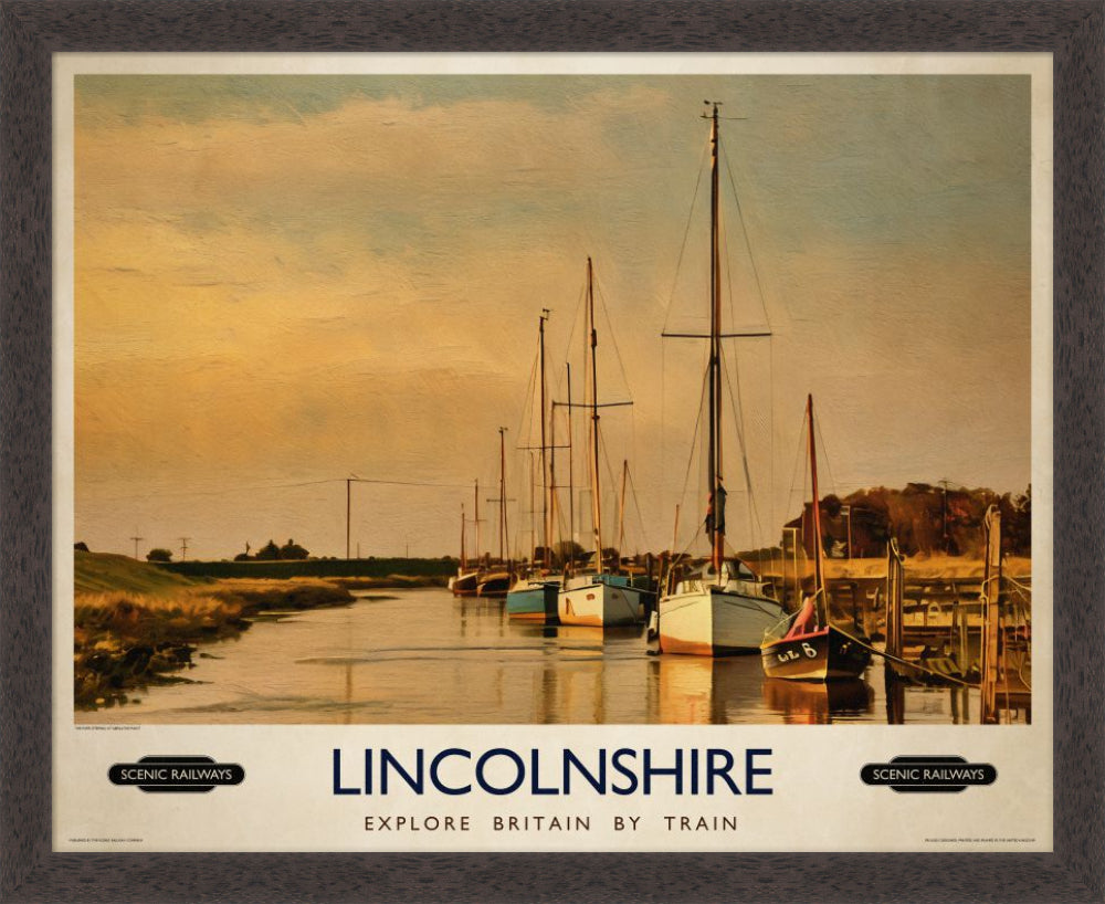 Vintage travel poster- Lincolnshire - Scenic Railways