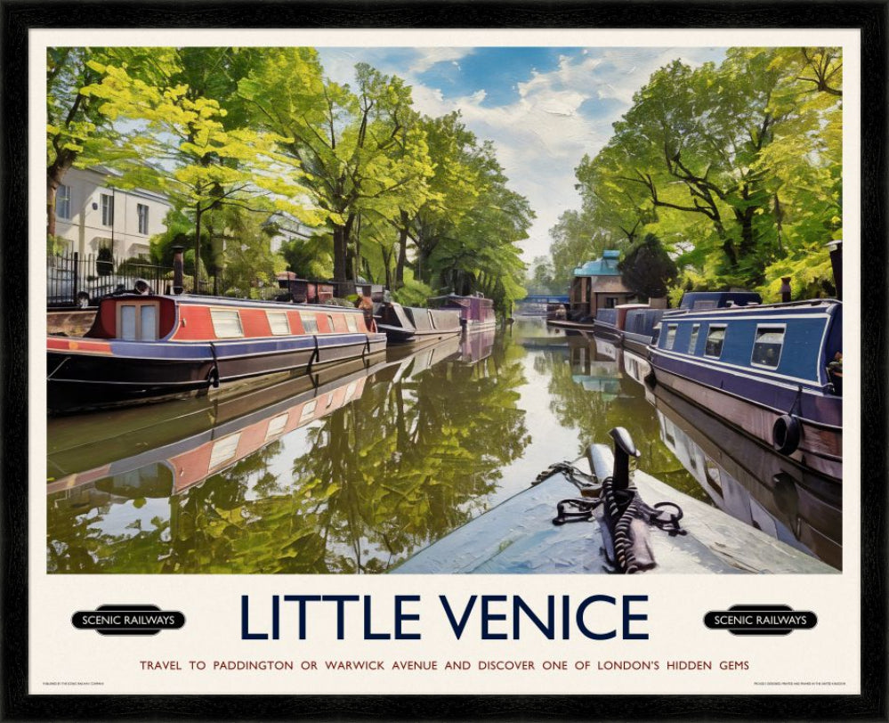 Vintage travel poster- Little Venice, London - Scenic Railways