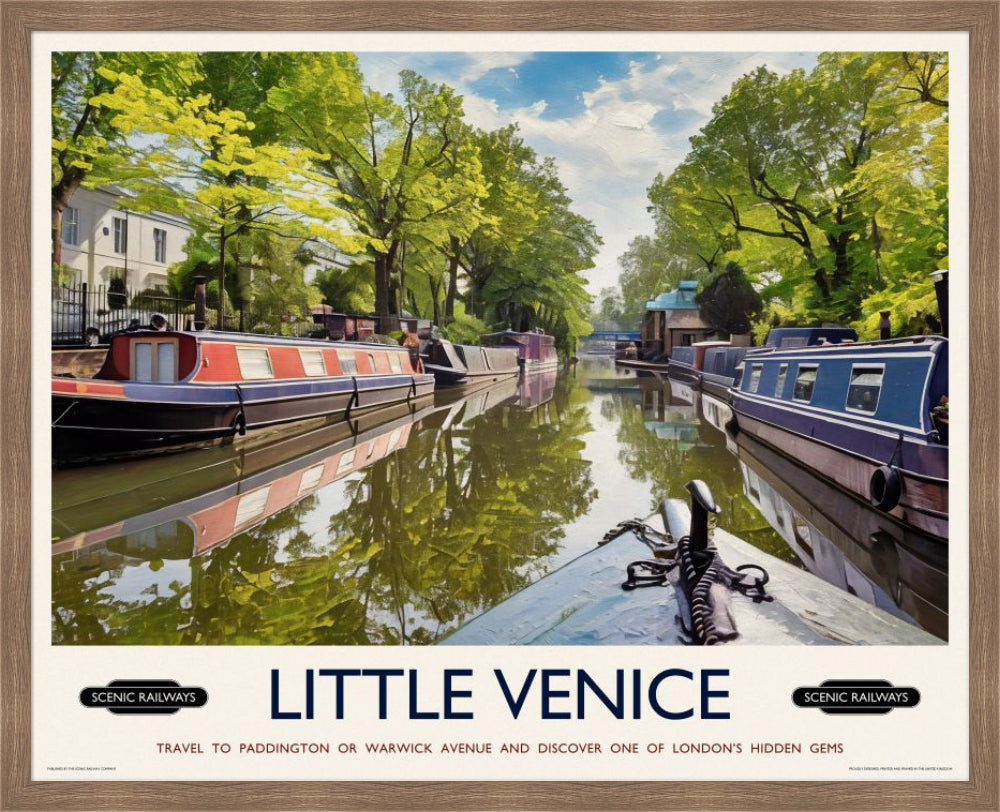 Vintage travel poster- Little Venice, London - Scenic Railways