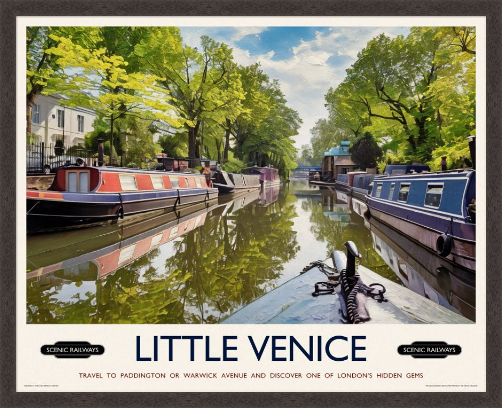 Vintage travel poster- Little Venice, London - Scenic Railways
