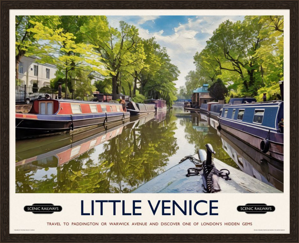 Vintage travel poster- Little Venice, London - Scenic Railways
