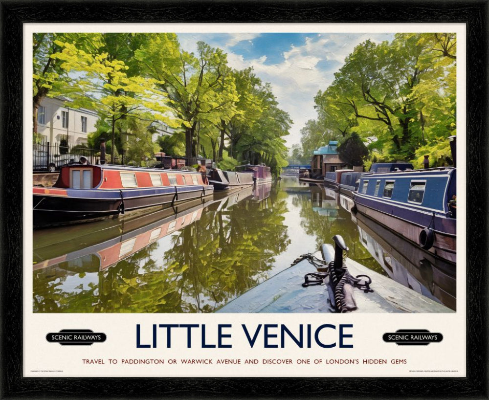 Vintage travel poster- Little Venice, London - Scenic Railways