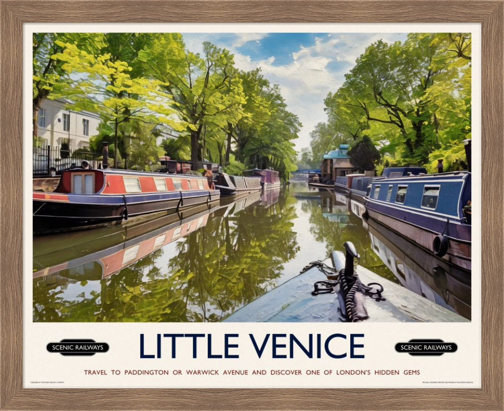 Vintage travel poster- Little Venice, London - Scenic Railways