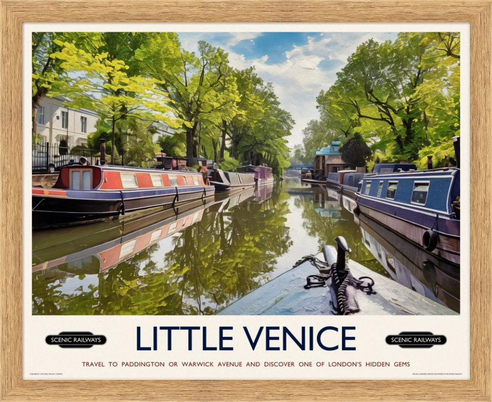 Vintage travel poster- Little Venice, London - Scenic Railways