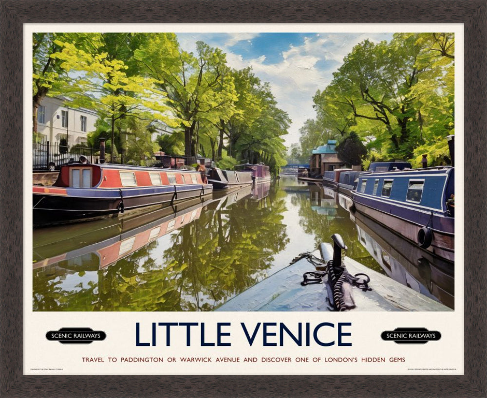 Vintage travel poster- Little Venice, London - Scenic Railways
