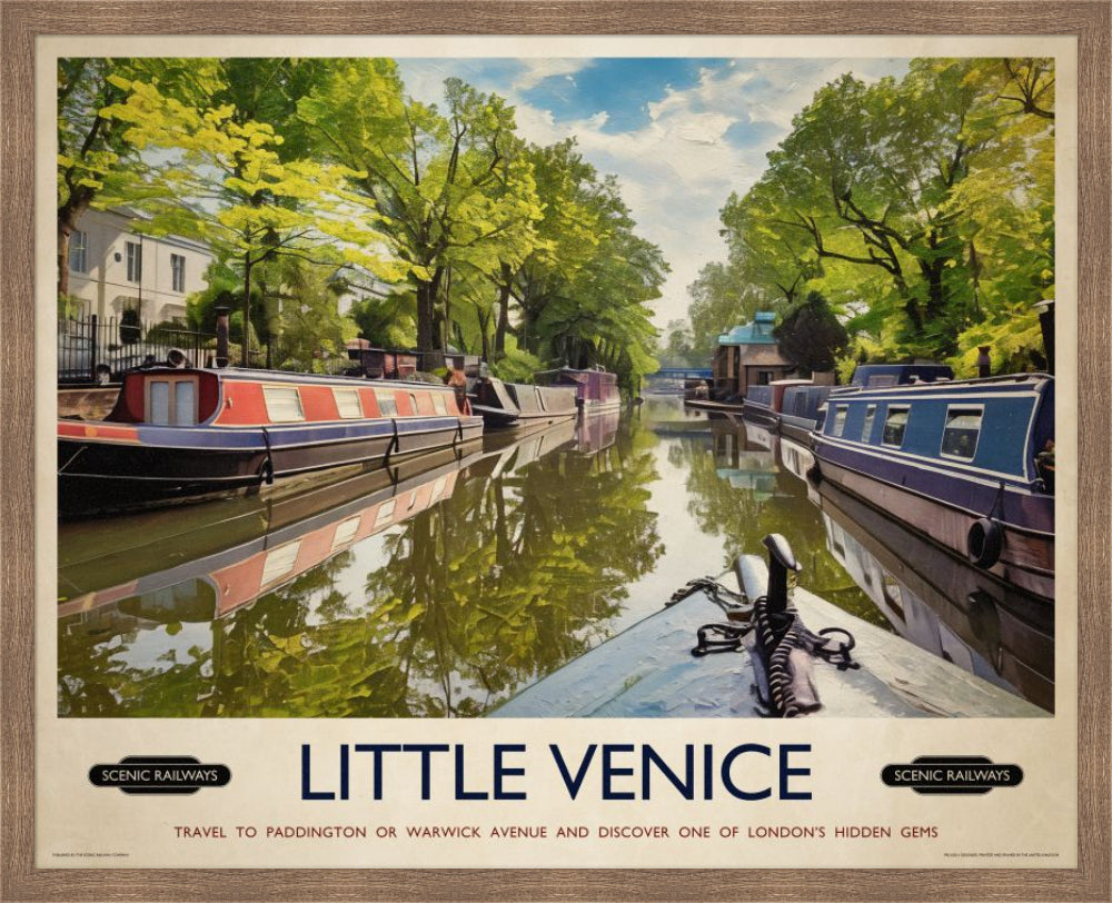 Vintage travel poster- Little Venice, London - Scenic Railways