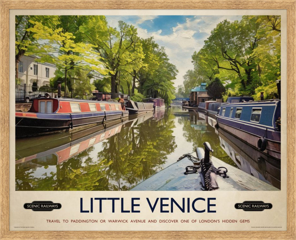 Vintage travel poster- Little Venice, London - Scenic Railways