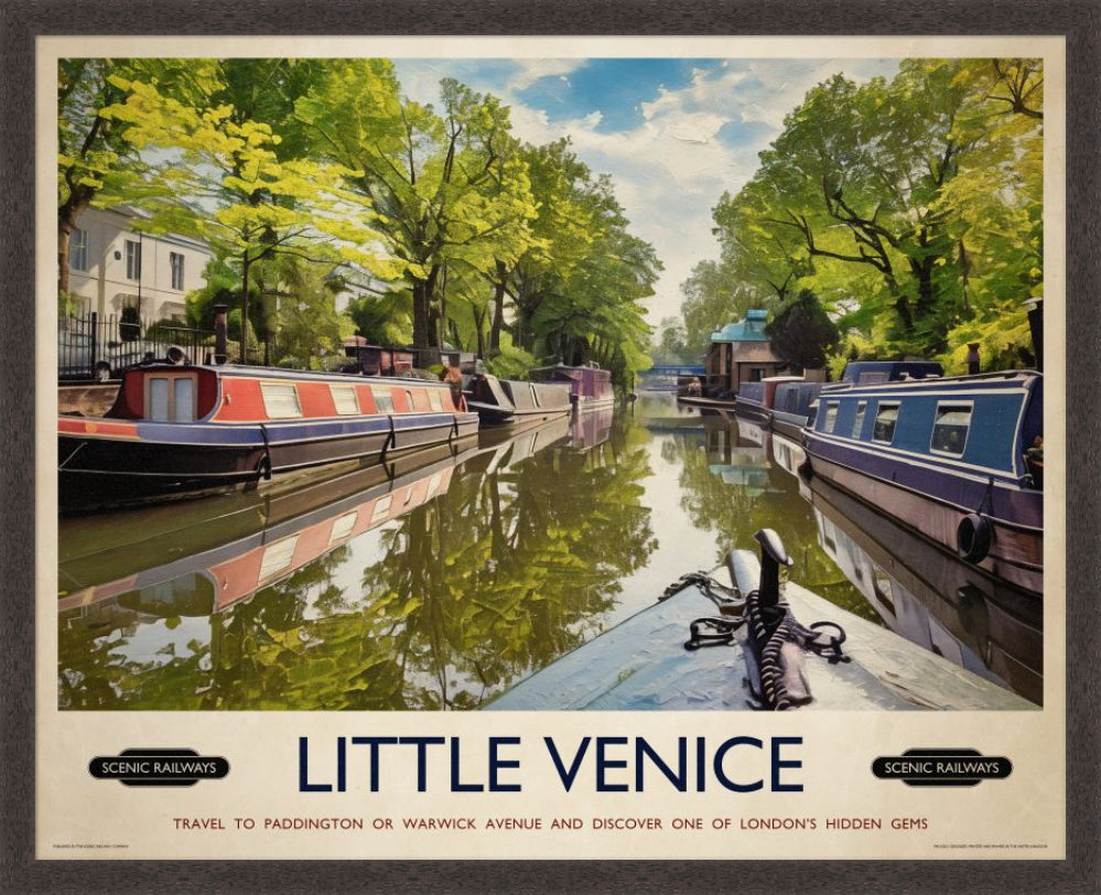 Vintage travel poster- Little Venice, London - Scenic Railways