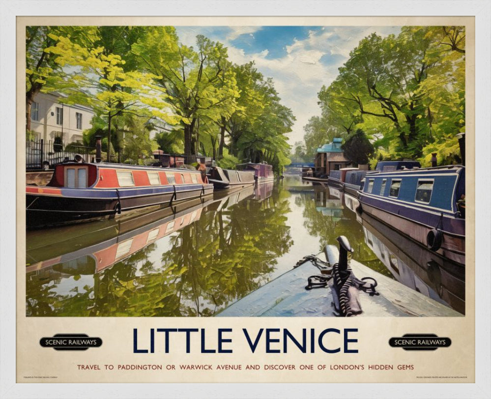 Vintage travel poster- Little Venice, London - Scenic Railways