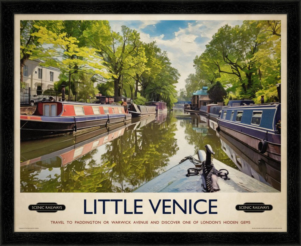 Vintage travel poster- Little Venice, London - Scenic Railways