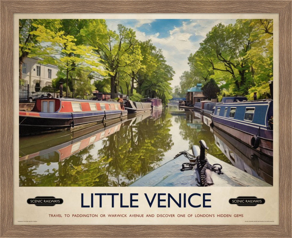 Vintage travel poster- Little Venice, London - Scenic Railways