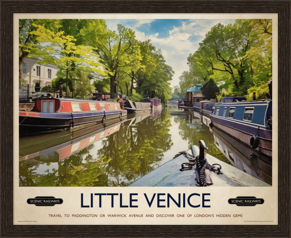 Vintage travel poster- Little Venice, London - Scenic Railways