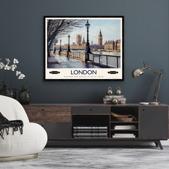 London, The Houses of Parliament from the South Bank