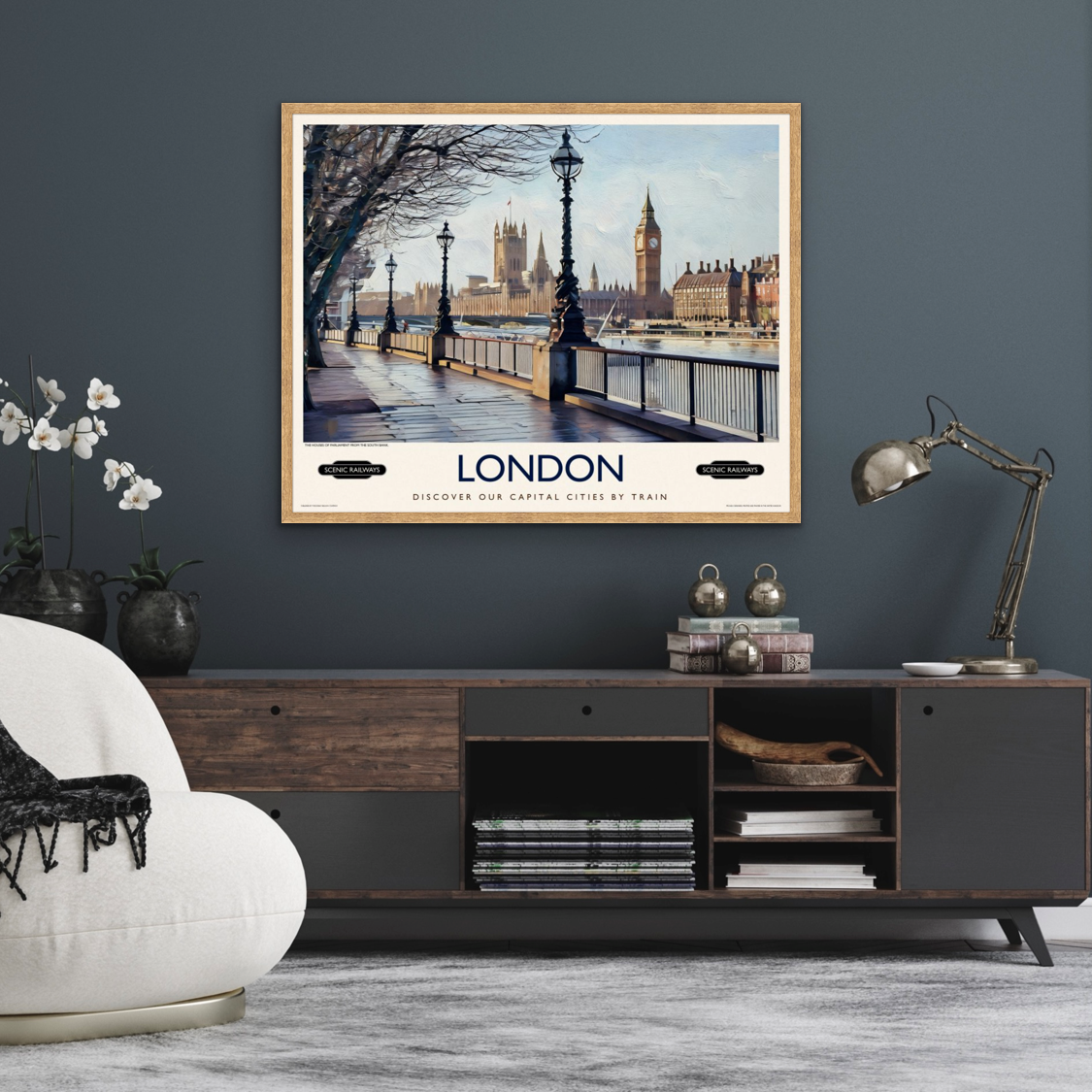 London, The Houses of Parliament from the South Bank