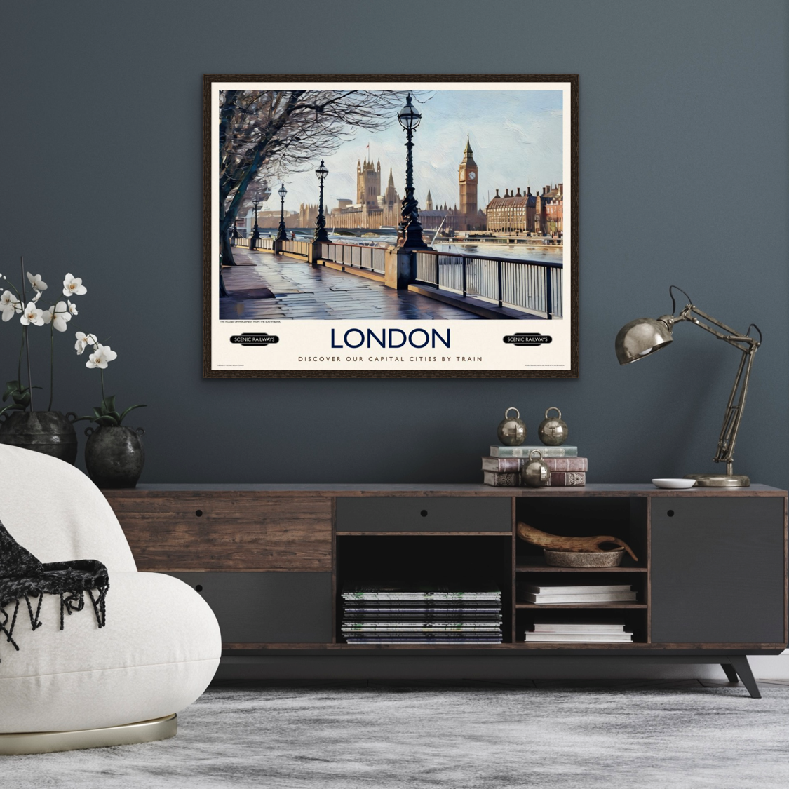 London, The Houses of Parliament from the South Bank