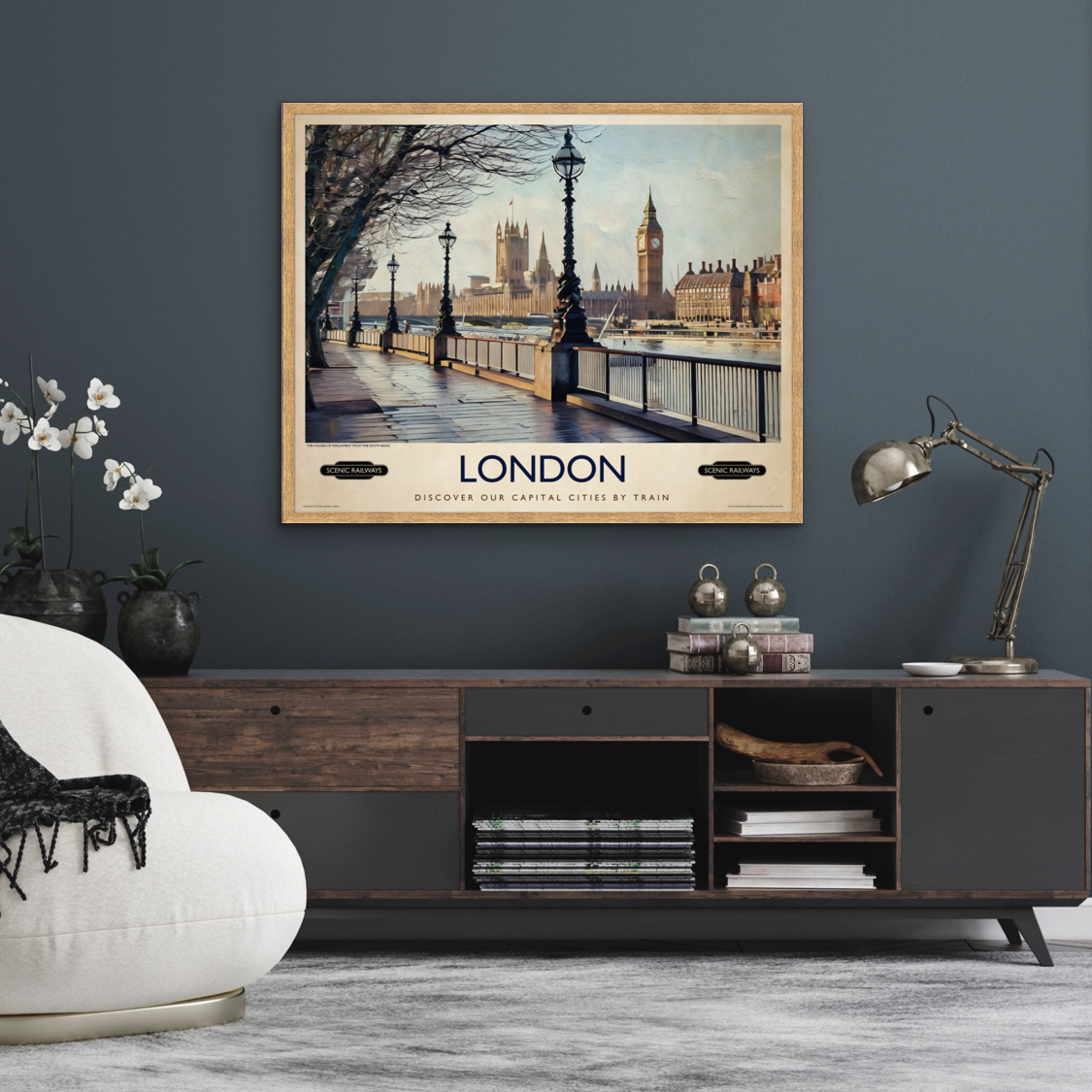 London, The Houses of Parliament from the South Bank