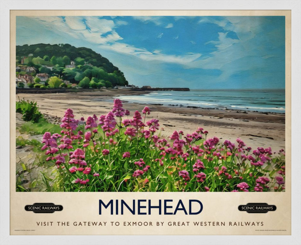 Vintage travel poster- Minehead, Somerset - Scenic Railways