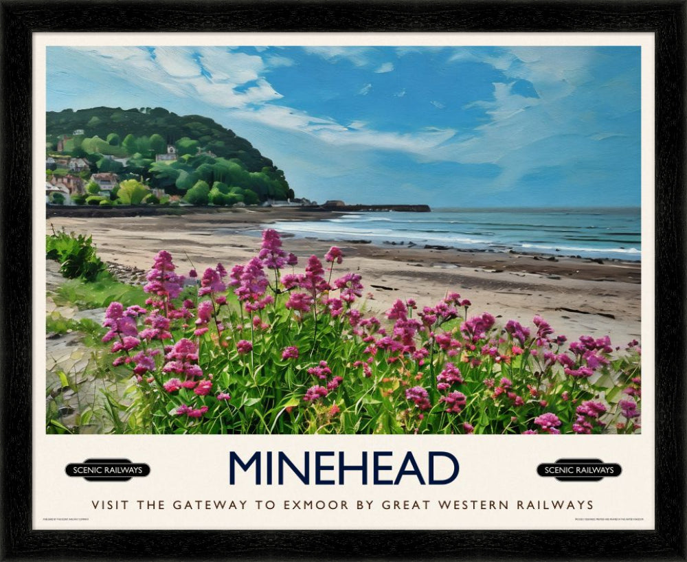Vintage travel poster- Minehead, Somerset - Scenic Railways