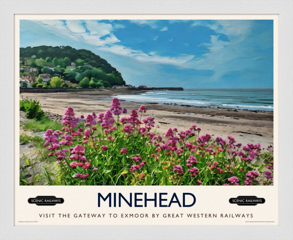Vintage travel poster- Minehead, Somerset - Scenic Railways
