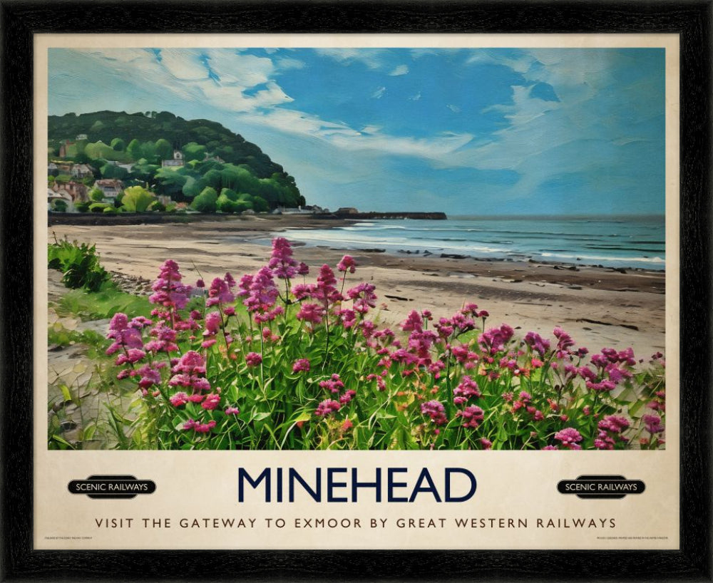 Vintage travel poster- Minehead, Somerset - Scenic Railways