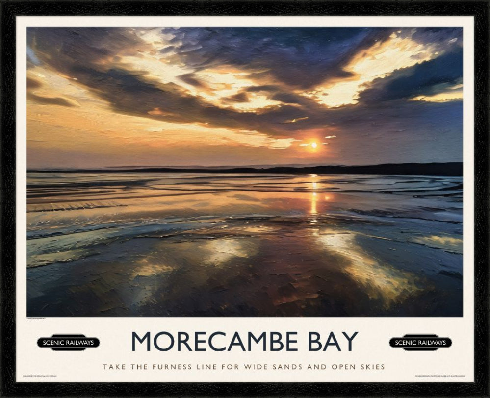 Morecambe Bay - Vintage Style Travel / Railway Poster – Scenic
