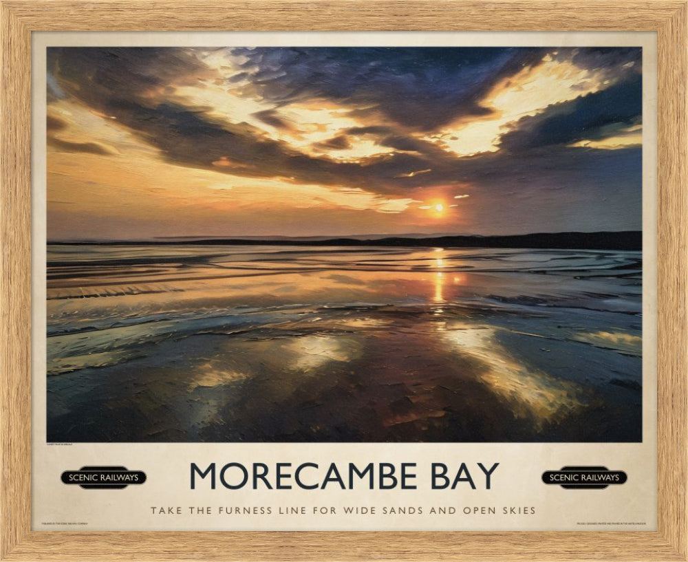 Morecambe Bay - Vintage Style Travel / Railway Poster – Scenic