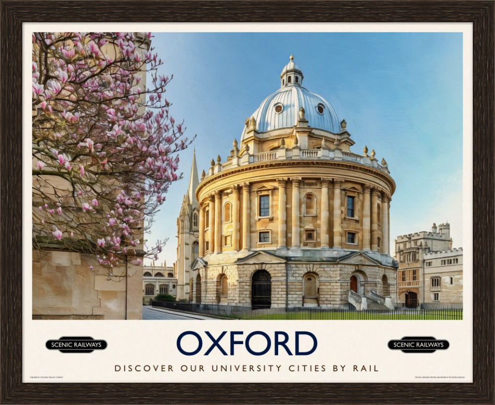 Vintage travel poster- Oxford, The Radcliffe Camera in Spring - Scenic Railways