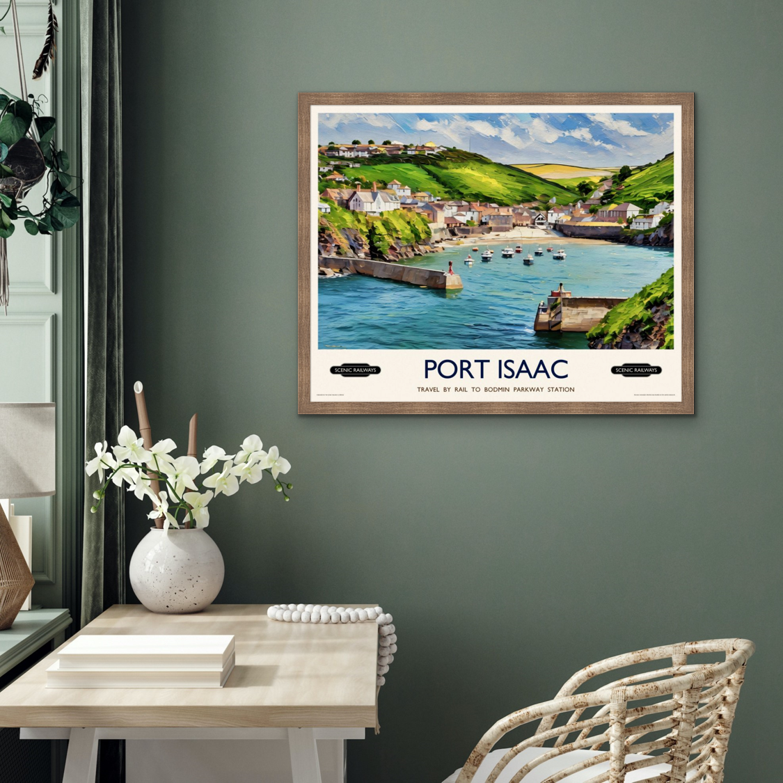 Vintage travel poster- Port Isaac, Cornwall - Scenic Railways