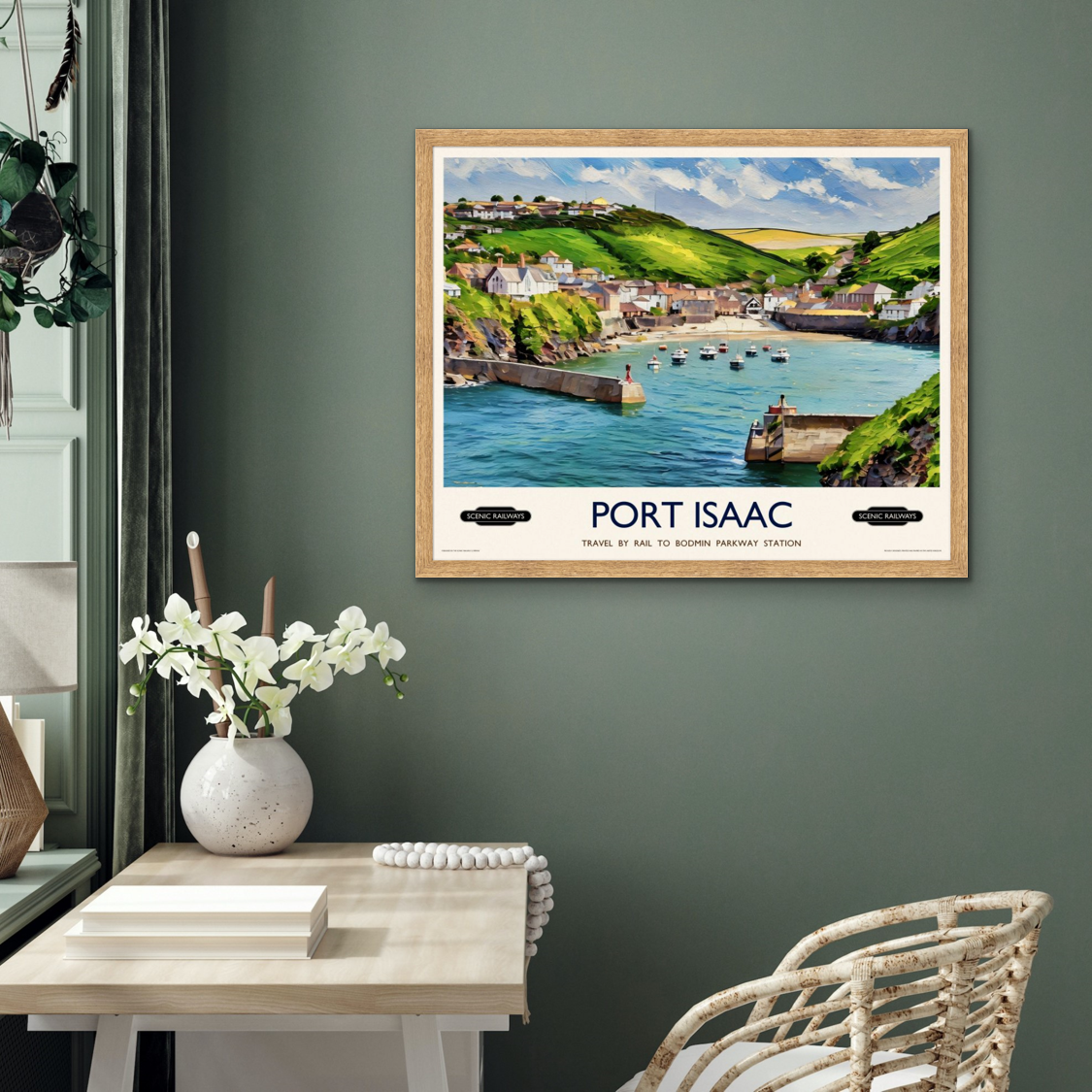 Vintage travel poster- Port Isaac, Cornwall - Scenic Railways