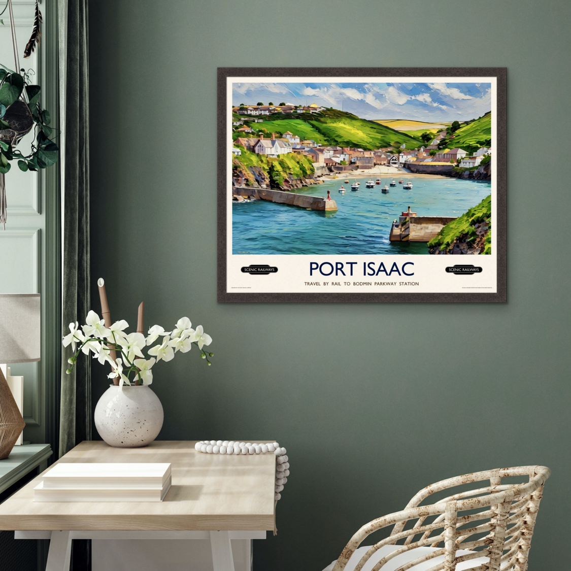 Vintage travel poster- Port Isaac, Cornwall - Scenic Railways