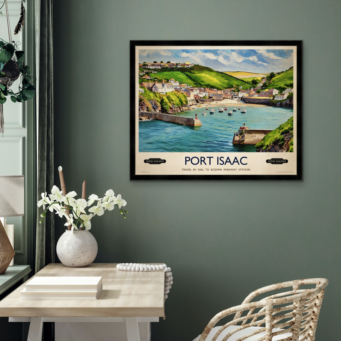 Vintage travel poster- Port Isaac, Cornwall - Scenic Railways