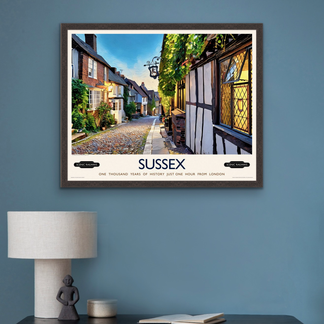 Vintage travel poster- Rye, Sussex - Scenic Railways