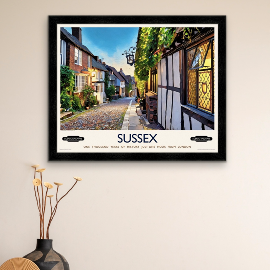 Vintage travel poster- Rye, Sussex - Scenic Railways