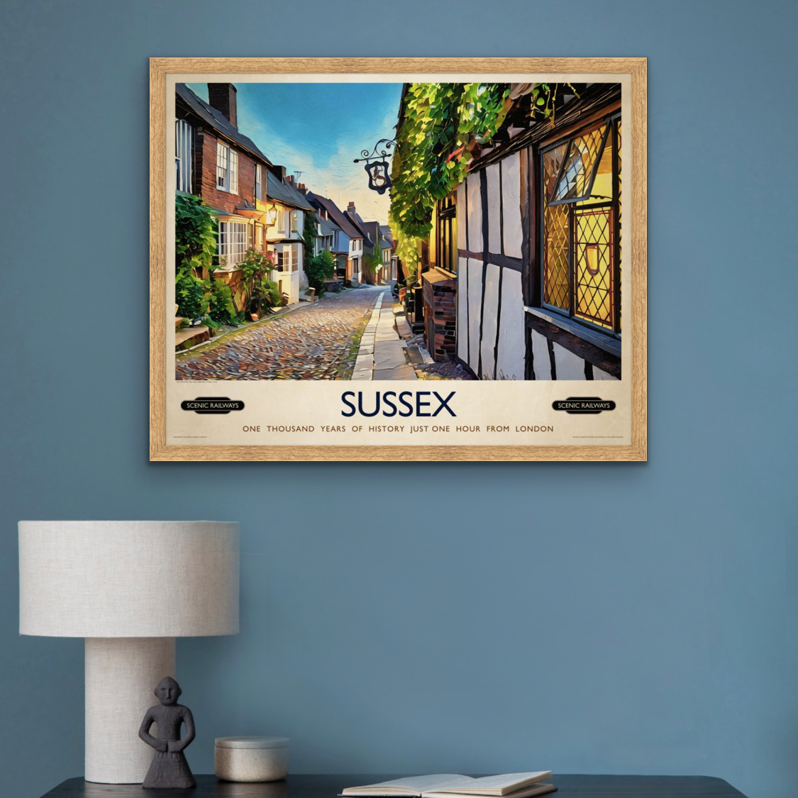 Vintage travel poster- Rye, Sussex - Scenic Railways
