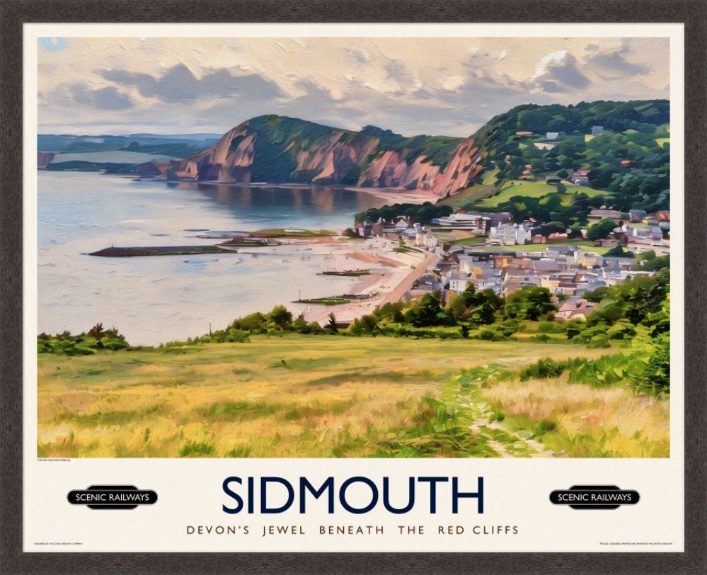 Vintage travel poster- Sidmouth, Devon - Scenic Railways