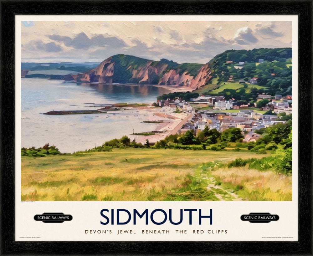 Vintage travel poster- Sidmouth, Devon - Scenic Railways