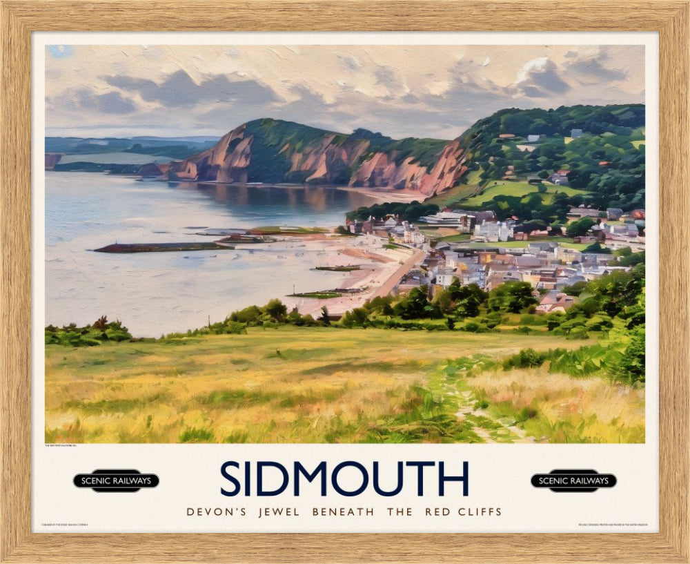 Vintage travel poster- Sidmouth, Devon - Scenic Railways