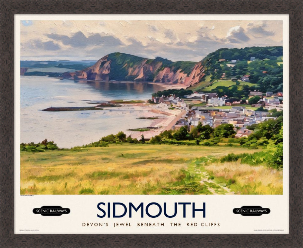 Vintage travel poster- Sidmouth, Devon - Scenic Railways