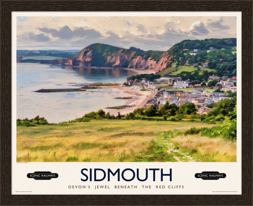 Vintage travel poster- Sidmouth, Devon - Scenic Railways