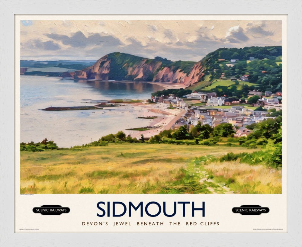 Vintage travel poster- Sidmouth, Devon - Scenic Railways