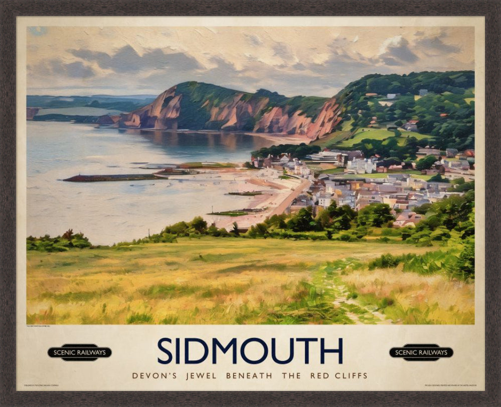 Vintage travel poster- Sidmouth, Devon - Scenic Railways