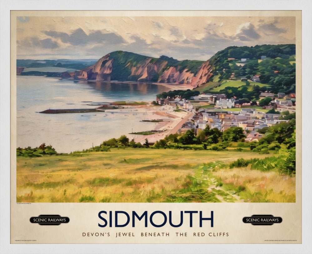 Vintage travel poster- Sidmouth, Devon - Scenic Railways