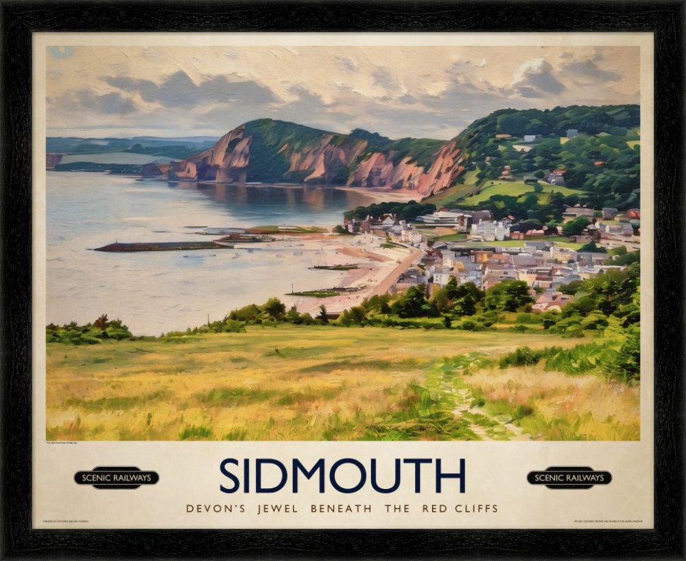 Vintage travel poster- Sidmouth, Devon - Scenic Railways