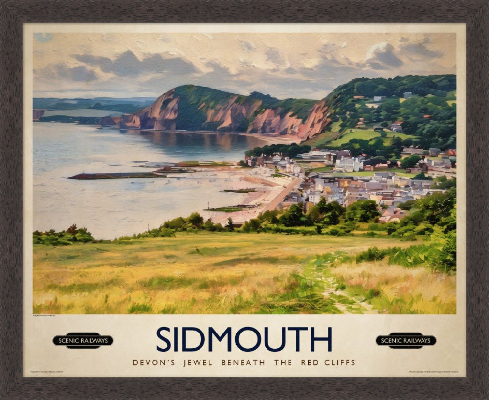Vintage travel poster- Sidmouth, Devon - Scenic Railways