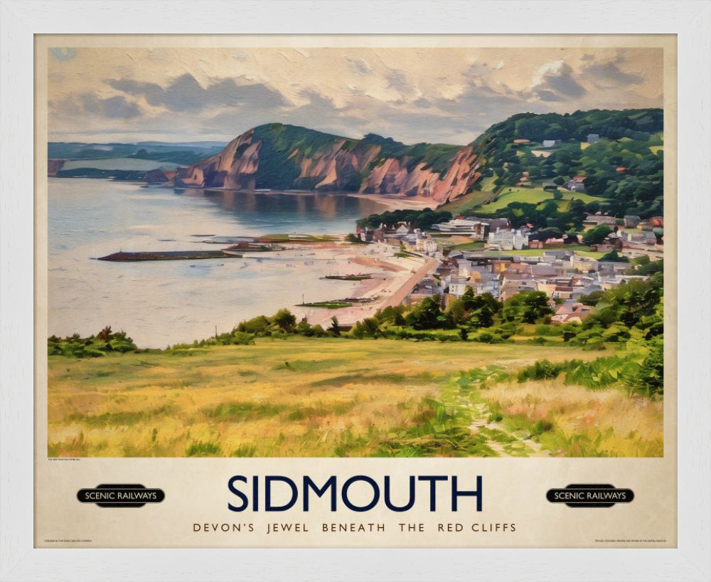 Vintage travel poster- Sidmouth, Devon - Scenic Railways