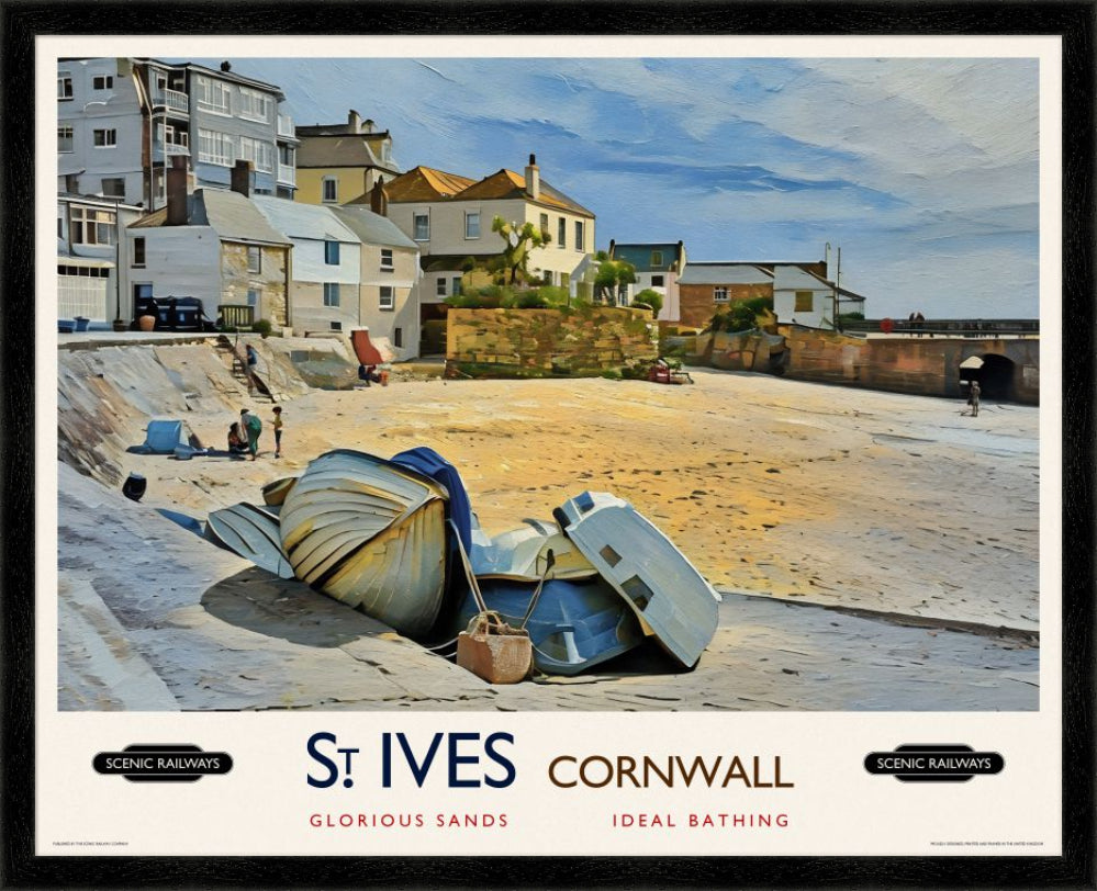 Vintage travel poster- St. Ives, Cornwall - Scenic Railways