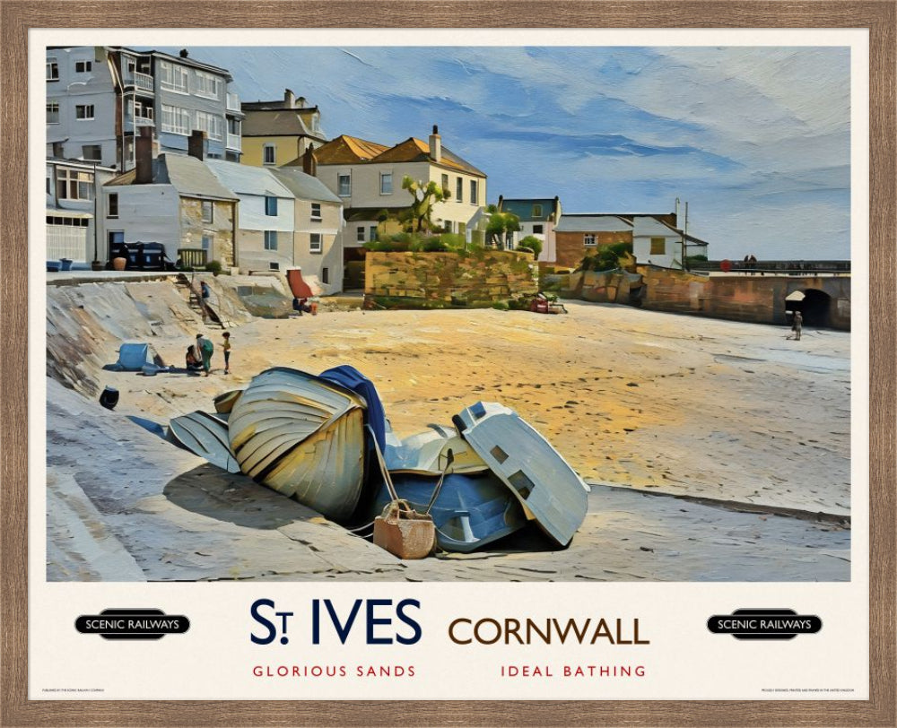 Vintage travel poster- St. Ives, Cornwall - Scenic Railways