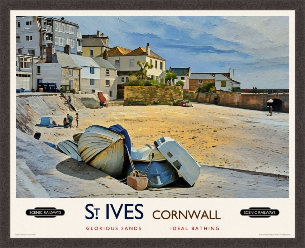 Vintage travel poster- St. Ives, Cornwall - Scenic Railways