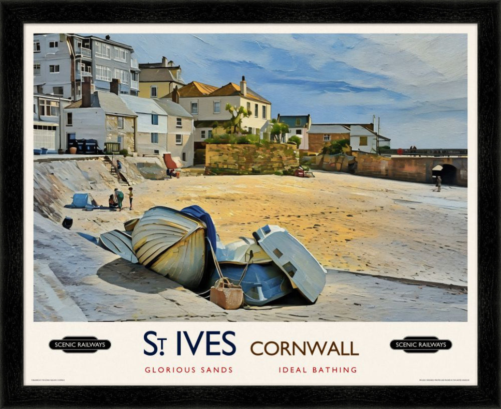Vintage travel poster- St. Ives, Cornwall - Scenic Railways